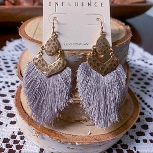 2/$20 Gray Soft Feathered Earrings